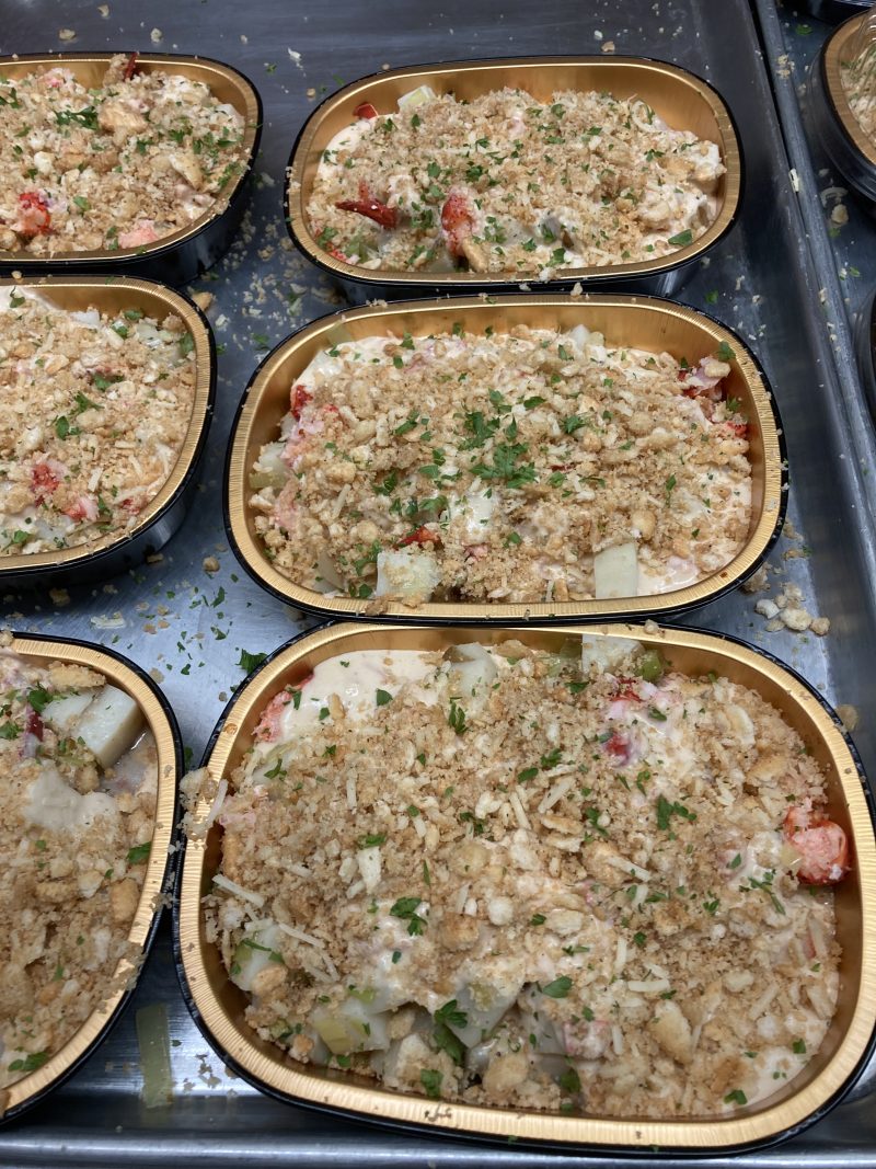Broiled Shrimp and Haddock Casserole with a Light Sherry Cream