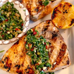 Grilled Swordfish with Chimichurri Sauce